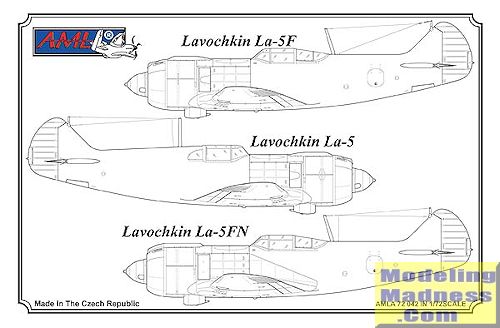 AML Models Decals 1/72 LAVOCHKIN La-5FN Russian Fighter with Photo Etch Set