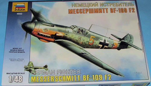 MESSERSCHMITT BF-109 F2 GERMAN FIGHTER ZVEZDA 4802-1/48 NUOVO 