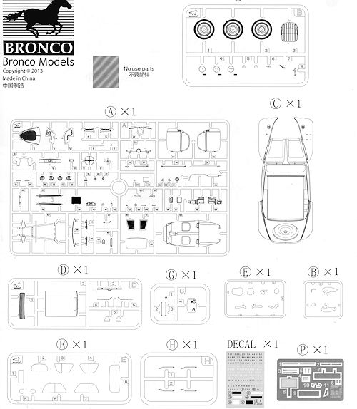 Bronco 1/35 35165 Italian Light Civilian Car 'Topolino' Open Top w/Lady 