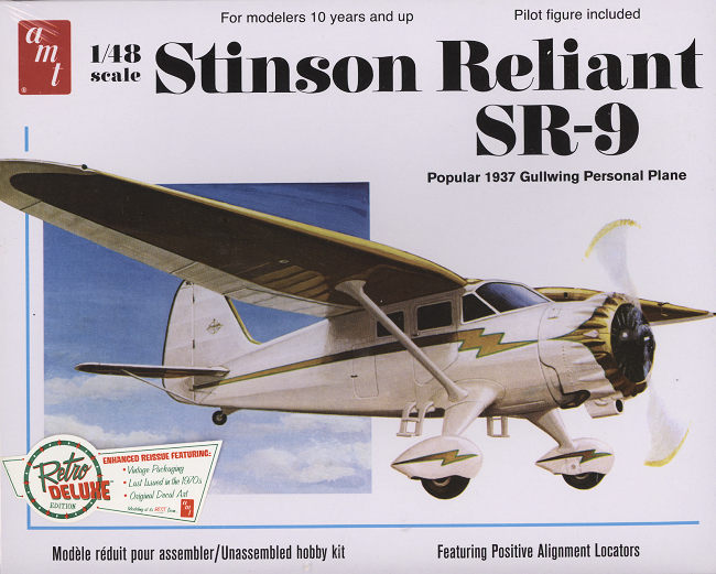 AMT Stinson Reliant SR-9 1/48 Scale Model Plane Kit 1937 Gullwing Design 