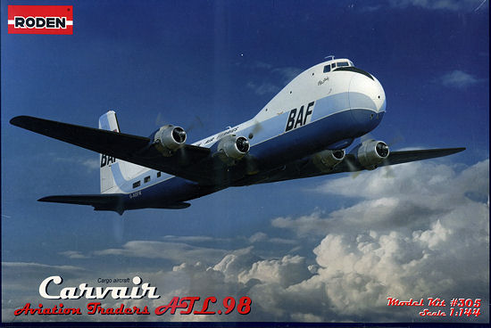 Aviation Traders ATL.98 Carvair transport aircraft model kit Roden 305-1/144