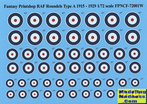 Fantasy Printshop 1/72 RAF Roundel Type A 1915-29, reviewed by Scott Van  Aken