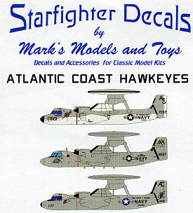 STARFIGHTER DECALS 1/144 Atlantic Coast E2C Hawkeyes for RVL SFA144203 