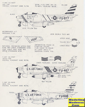 Microscale 72-289: F-86Fs, reviewed by Scott Van Aken