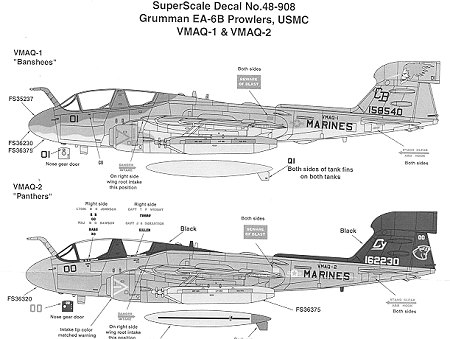 SuperScale 48-909 148 Scale Grumman EA-6B Prowler Model Airplane Decals