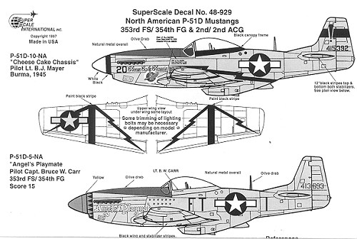 Superscale Decal 48-1098 P-51D Mustangs 