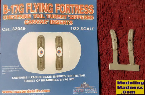 Resin 1/32 scale B-17G Cheyenne Tail Turret Inserts Master Details 32049 
