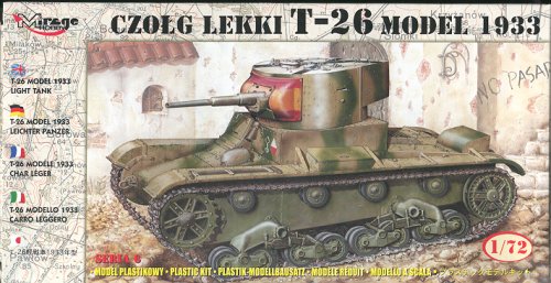 T-26 C MODEL 1935/45mm WW II SOVIET TANK #72611 1/72 MIRAGE EXTREMELY RARE 